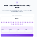 How to unscramble letters example using the free word unscrambler tool