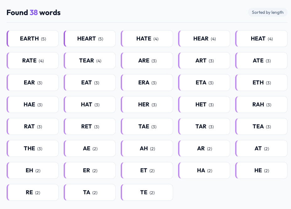 How to unscramble letters example using the free word unscrambler tool